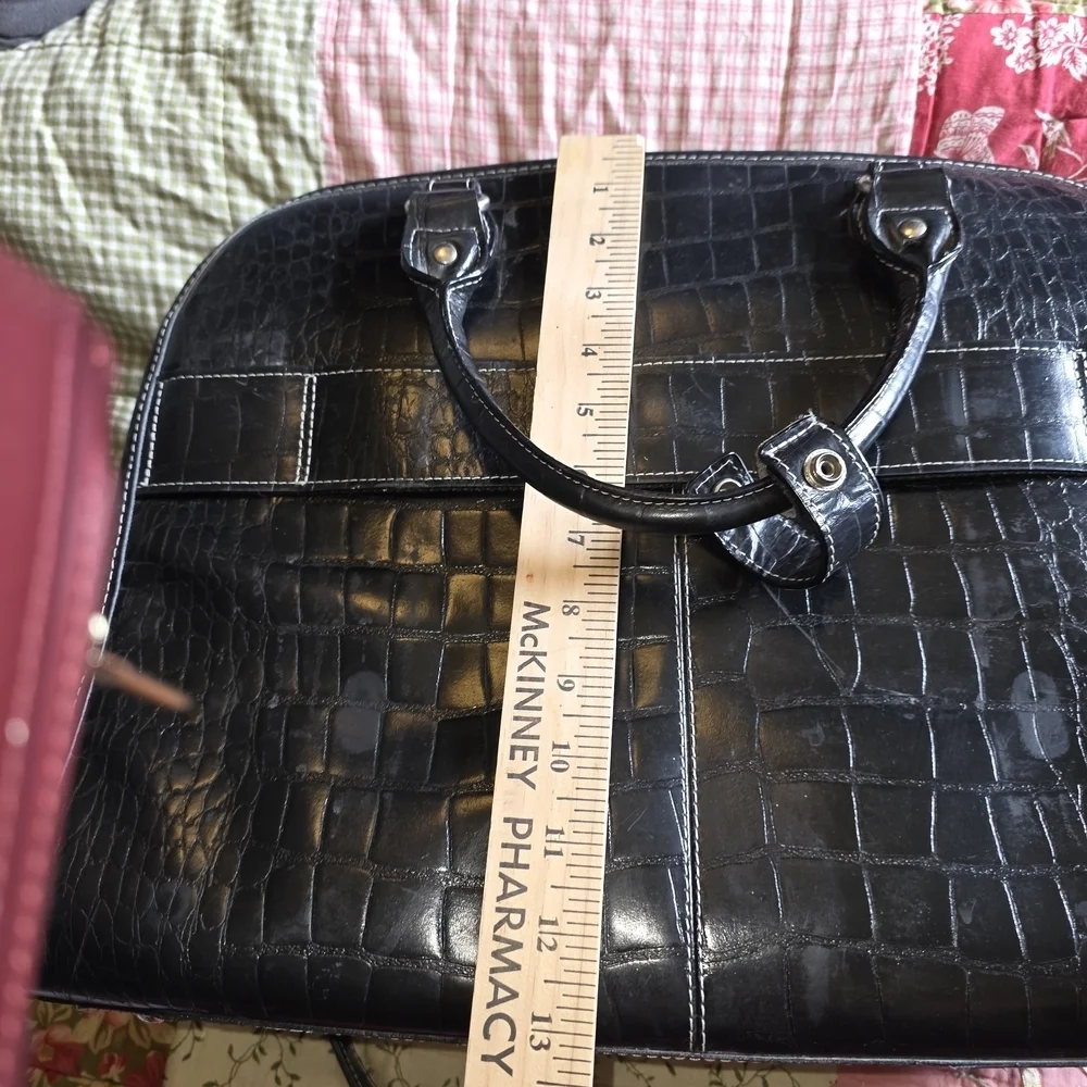 Siamod 'San Martino' Women's Leather black briefcase Laptop Case